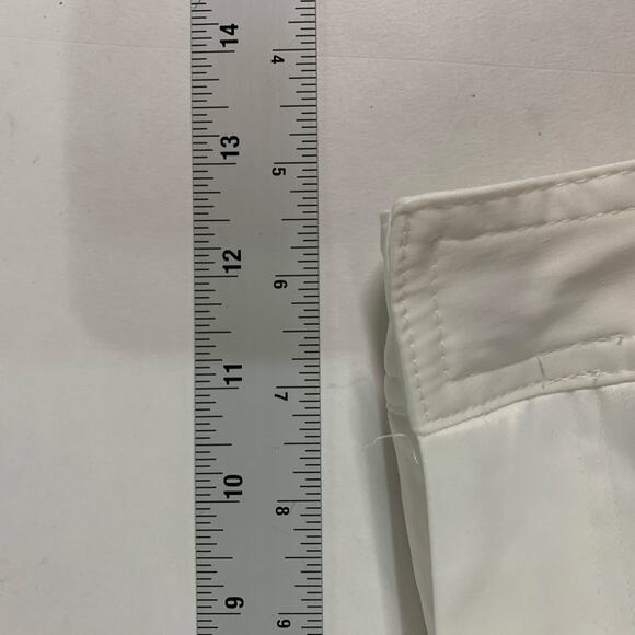 Zara XL Ivory Ruched Satin Effect Cargo Pant Wide Leg High Rise *flaw - Picture 9 of 13